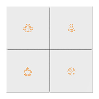 Interrupteur mural intelligent KNX pour système domotique, bouton en métal brossé, panneau 3/4, interrupteur poussoir, norme européenne 24V DC, interrupteur intelligent KNX