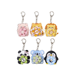 Custom Wholesale NASNAK Rotatable Acrylic <b>Keychain</b> Cute <b>Anime</b> Cartoon Animal Series Schoolbag Pendant with UV Printing - Product Image 4