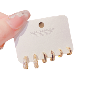 2023 femmes <span class=keywords><strong>or</strong></span> argent couleur cerceau ensemble CZ Zircon petit Huggie <span class=keywords><strong>Cartilage</strong></span> goutte écouteurs pour mariage femme bijoux <span class=keywords><strong>boucle</strong></span> - Product Image 1