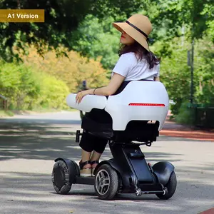 Cadeira de rodas elétrica inteligente dobrável, scooter elétrica para deficientes, liga de alumínio leve e inteligente, novo design