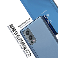 Étui de téléphone à clapet en cuir avec miroir, coque de protection automatique pour Oneplus Nord 2, 5G