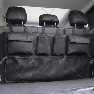 Organisateur de siège arrière de voiture, sac de rangement suspendu multi-poches pour coffre et siège avec 8 à 11 compartiments, tissu noir, usage général - Product Image 4