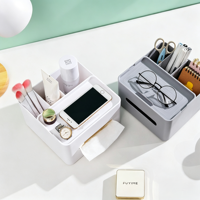 Seau de rangement multifonctionnel en plastique, style nordique, gain de place, écologique, minimaliste, couleur unie, organisateur pour table basse et coiffeuse