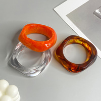Bracelets tendance pour femmes, géométriques, en résine acrylique transparente, colorés, irréguliers, épais, style vintage, YUMMY