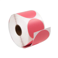 Étiquettes thermiques directes de taille personnalisée Étiquette thermique ronde colorée Autocollants circulaires roses imprimables auto-adhésifs