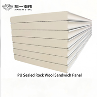 Panel Dinding Sandwich PU Shandong Mesin Panel Sandwich PU Lini Produksi Panel Sandwich PU 100mm Abu-abu Arang