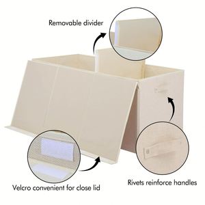 Extra Large Toy Box 167L Sturdy Toy Storage Chest Organizer <b>Bin</b> Baskets with 2 Removable Divider for Boys Girls - Product Image 3