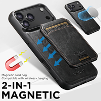 Coque de téléphone SUTENI pour iPhone 18 Pro Max avec chargement sans fil, support magnétique pour cartes, cadre photo, en similicuir, compatible 17 16Plus 15 14 13