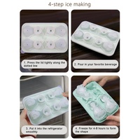 Moule à glace en silicone 3D en forme de chat, réutilisable, pour fruits et crèmes glacées, facile à démouler, outil pour boissons de fête estivale