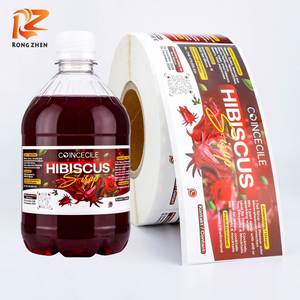 Étiquette autocollante rectangulaire en PET imperméable et réutilisable COINCECILE pour sirop d'hibiscus, écologique, pour emballage de boissons - Product Image 6