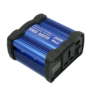 Fabrikant Oem 150W 200W 300W Huis Auto Omvormer Blauwe Omvormer Dc Naar Ac 12V 220V Gemodificeerde Sinus Auto Omvormer