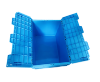 Boîte de rangement en plastique solide multifonctionnelle empilable durable 600*400*340mm, bac à poisson en PP avec couvercle, caisse en plastique