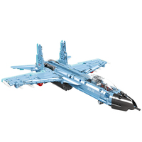JIESTAR 58122 707PCS Serie de Aviones, Avión de Combate Su-35 con Mecanismo de Retroceso, Bloques de Construcción, Modelo Técnico Educativo, Regalo Festivo
