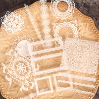JAI IMAN 30 feuilles de dentelle transparente autocollante pour scrapbooking, fournitures de loisirs créatifs