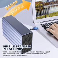 Carcasa Externa para Disco Duro RGEEK, Carcasa de Doble Bahía para HDD/SSD de 2.5/3.5 Pulgadas, Estación de Acoplamiento con Función RAID para PC