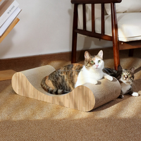 Grande griffoire moderne en carton ondulé écologique avec logo personnalisé pour chat