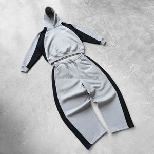 Wholesale Custom Men's Sports Tracksuit Oversized Heavyweights 100% Cotton Baggy Sweatpants and Hoodie Set Custom Sweat Suit - Product Image 1