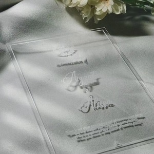 Tarjeta <span class=keywords><strong>de</strong></span> Invitación <span class=keywords><strong>de</strong></span> Boda Transparente Personalizada, Nombres en Lámina Dorada y Código QR, para Despedida <span class=keywords><strong>de</strong></span> Soltera y Evento <span class=keywords><strong>de</strong></span> Boda - Product Image 2