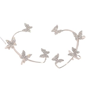<span class=keywords><strong>Boucles</strong></span> <span class=keywords><strong>d</strong></span>'<span class=keywords><strong>oreilles</strong></span> clips <span class=keywords><strong>papillon</strong></span> incrustées de strass BNX Jewelry, romantiques, pour mariage, plaquées <span class=keywords><strong>argent</strong></span>/or, pour femmes, haute couture, personnalisées - Product Image 1