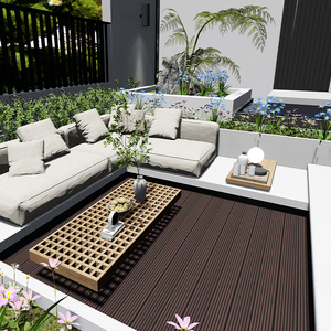 Moderne waterdichte WPC buitenvloeren |   Composiet terrasdelen van massief hout met aanpasbare textuur - Product Image 2