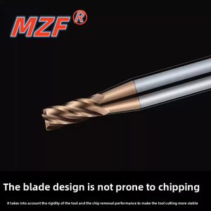 HRC55 درجة عشري طحن نقطة القاطع التنغستن سبائك الصلب 4-حافة المغلفة نقطة نهاية مطحنة القاطع مسطحة القاع - Product Image 4