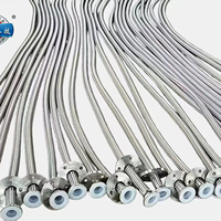 Compensateurs de dilatation en acier inoxydable SS304 résistants à la corrosion, aux acides et aux alcalis, à bride métallique, tressés en PTFE, flexibles Xingqiu