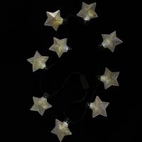 Collier LED à 5 étoiles scintillantes, chaîne dorée en forme d'étoile à cinq branches, idéal pour les fêtes et célébrations