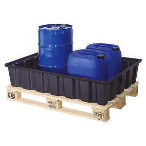 Bac de récupération de sécurité en plastique noir, LxlxH 1230x830x260 mm, capacité de charge 500 kg - Product Image 2