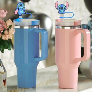 Vente directe usine – Capuchon de paille en silicone souple, mignon, rose, anti-poussière, recyclable et réutilisable, certifié CE/Lfgb, 10 mm, motif dessin animé Stitch - Product Image 3