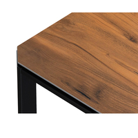 Ensemble de table à manger rectangulaire en bois plaqué et pierre frittée, style moderne classique minimaliste, 4 chaises
