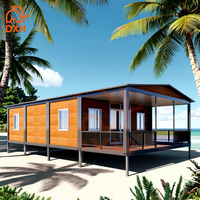Cabane de plage portable à prix compétitif Villa Living Hotel Restaurant Maison préfabriquée Pack plat de 30 pieds Maison en conteneur avec toilettes