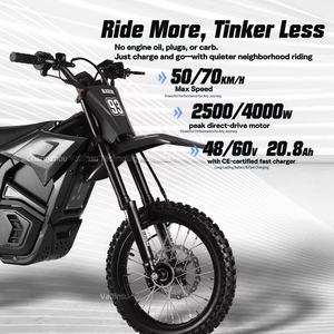 มอเตอร์ไซค์วิบาก Em-5 รุ่น Dirt Bike 48V2500W แบตเตอรี่ 48V/20.8Ah ความเร็วสูงสุด 30 ไมล์ต่อชั่วโมง พร้อมโครงเหล็ก EM-5 มอเตอร์ไซค์ 48V/20.8Ah สำหรับขับขี่แบบออฟโรด - Product Image 2