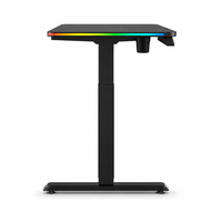 Bureau de jeu électrique réglable en hauteur ALINUNU ODM OEM pour usage domestique, avec éclairage RGB et porte-gobelet