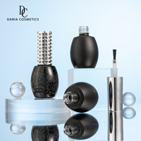 Vente en gros de flacons vides noirs pour vernis à ongles de 12 ml avec pinceau, fournisseur en vrac de flacons de vernis à ongles UV en gel, conteneur de maquillage