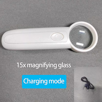 15X 40X Rechargeable Handheld Magnifier With Two LED Lights PCB Boards Repair Tools Jewelry Identification Loupe