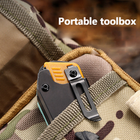 Couteau pliant multifonctionnel, tournevis combiné portable d'extérieur, ciseaux, boussole, petit couteau