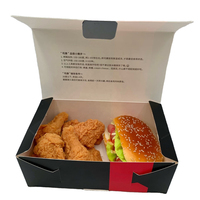 Service OEM ODM, boîte à hamburger jetable en papier kraft/papier ondulé, matériaux de qualité alimentaire, pour restaurant de restauration rapide