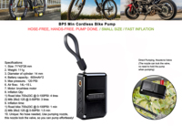Nouvelle Arrivée 2026 – Pompe à Vélo Électrique Portable 130 PSI avec Manomètre Numérique pour Gonflage Rapide des Pneus de Vélo