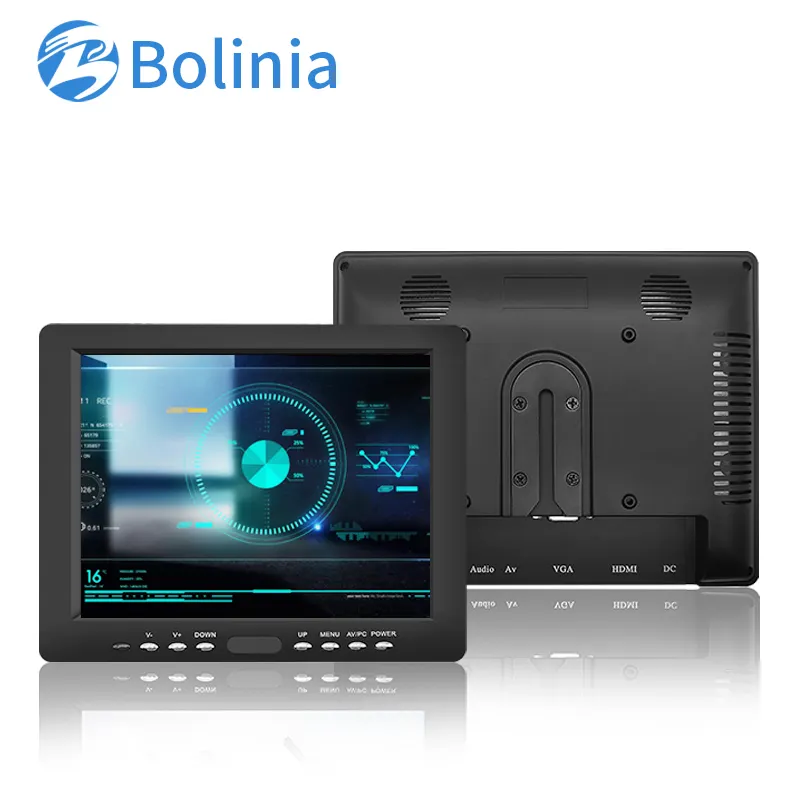 Bán Buôn Giá Rẻ 8 Inch Mini LCD Màn Hình Vỏ Nhựa Khung Với TFT VGA HOMI AV BNC Cáp Đầu Vào Cho Kinh Doanh Công Nghiệp