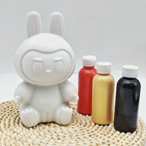 Artecho tokoh putih artcact Labubu untuk lukisan cairan, aliran perlengkapan seni akrilik, boneka permukaan buram tinggi 18cm - Product Image 5