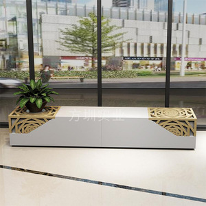 Mall Furniture <b>Metal</b> <b>Bench</b> With Decorative Pattern Indoor Chair For Shopping Mall - Product Image 1
