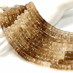 Perles de pierres précieuses marron topaze impériale de haute qualité 6-7mm brin de perles de coupe pour la guérison et la fabrication de bijoux - Product Image 1