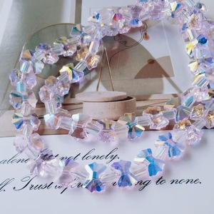 Bracelet de perles en cristal 10 mm avec nœud princesse, entretoise en verre taillé, style luxe léger pour usage quotidien - Product Image 2