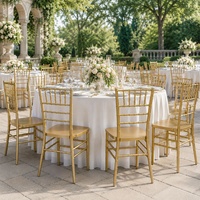 Hochwertige Stapelbare Kunststoff-Harz-Stühle für Veranstaltungen und Hochzeiten Goldener Chiavari-Stuhl für Outdoor-Garten-Partys und Dining