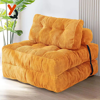 Canapé-lit pliant avec dossier, chaise longue portable en tissu pour salon et chambre, personnalisable