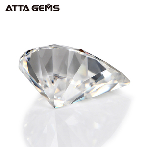 Blanco brillante forma de pera corte suelto sintético anillo piedras - Product Image 5