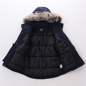Veste d'hiver décontractée pour garçons, <span class=keywords><strong>parka</strong></span> bouffante coupe-vent et imperméable avec capuche en fausse fourrure, vêtements d'extérieur pour enfants - Product Image 3