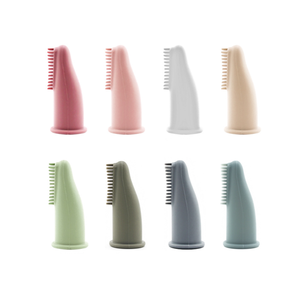 Amazon Colorful Silicone Eco Friendly Tooth brush Box 360 Kids Children Teeth Clean Soft Adult Silicone Baby Finger Toothbrush