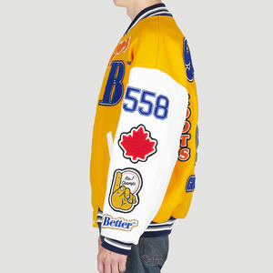 Veste bomber en toile de laine pour homme de haute qualité, style streetwear, col montant, printemps - Product Image 3