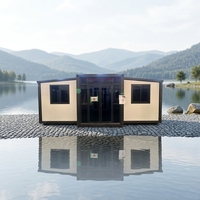 Maison conteneur pliable à double aile optimisant l'espace, en panneaux sandwich d'acier, installation rapide, maison modulaire pour usage hôtelier/villa 20ft/40ft